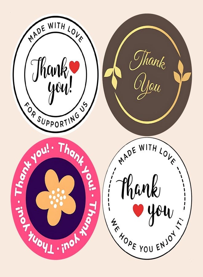 SLGIFT Vinyl Thank You Theme Sticker, Self-Adhesive Vinyl Stickers, 40 Pieces, 2 x 2 Inches Round Sticker, 4 Unique Designs, R124 - Image 2